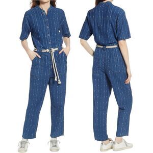 Adriano Goldschmied AG Emery Belt Cotton Jumpsuit Atlas Indigo Blue Womens Small
